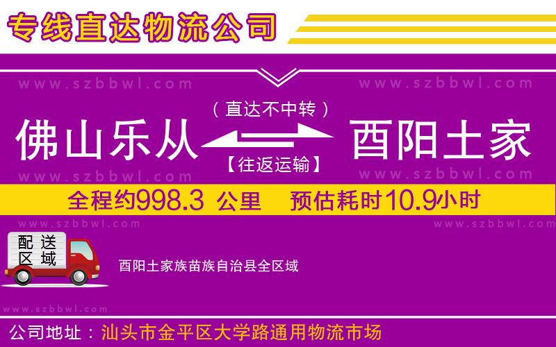 佛山樂從鎮(zhèn)到酉陽土家族苗族自治縣物流公司