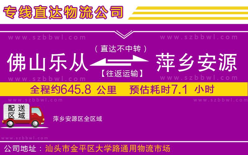 佛山樂從鎮(zhèn)到萍鄉(xiāng)安源區(qū)物流專線