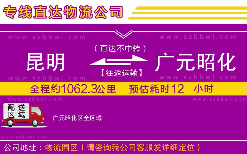昆明到廣元昭化區(qū)物流公司