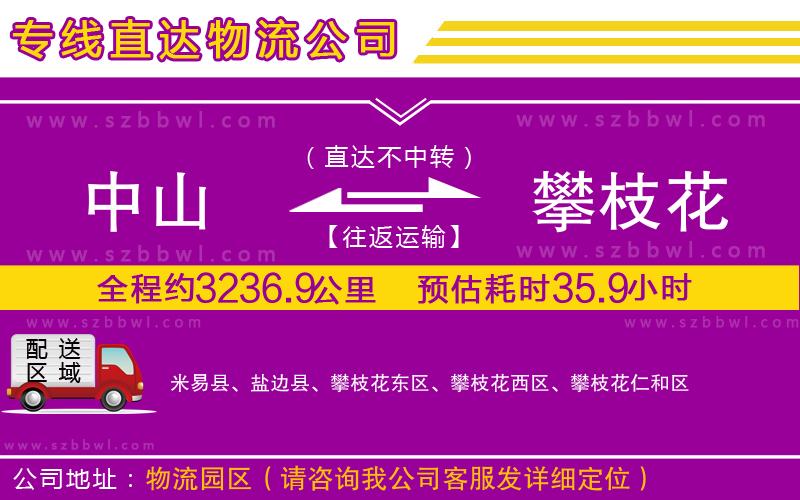 中山到攀枝花物流公司