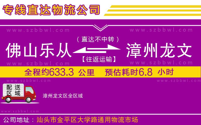 佛山樂從鎮(zhèn)到漳州龍文區(qū)物流專線