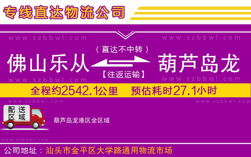佛山樂從鎮(zhèn)到葫蘆島龍港區(qū)物流公司