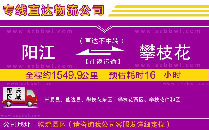 陽江到攀枝花物流公司