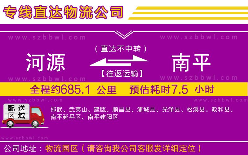 河源到南平物流公司