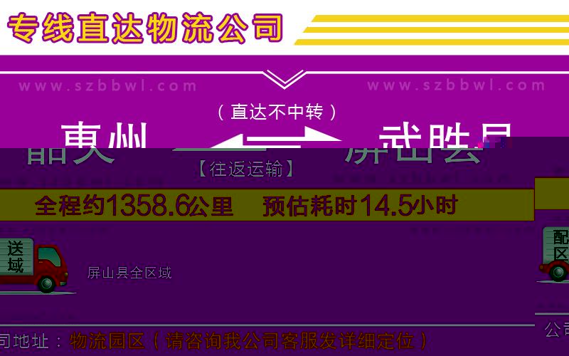 韶關(guān)到屏山縣物流專線