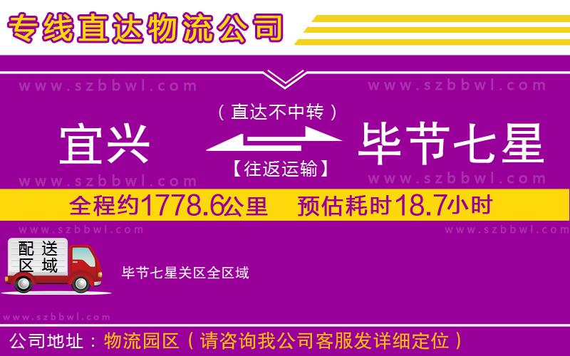 宜興到畢節(jié)七星關(guān)區(qū)物流公司