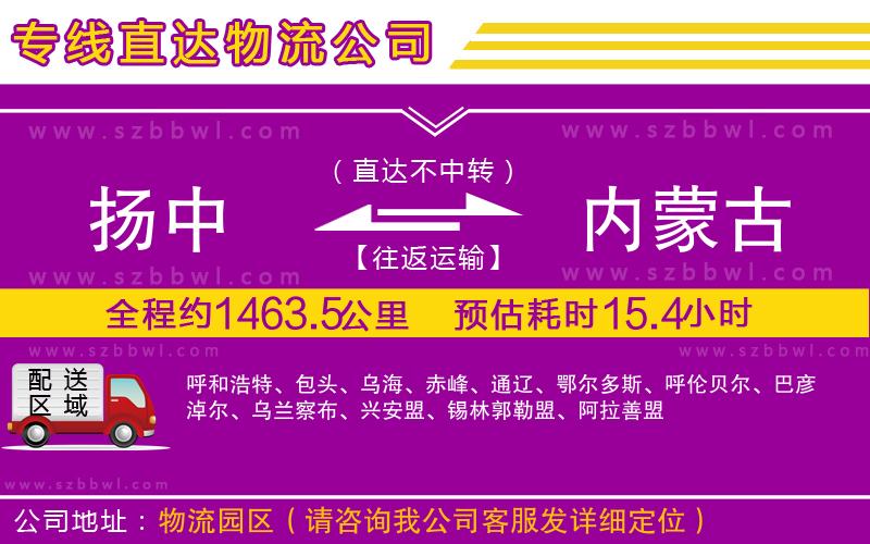揚中到內(nèi)蒙古物流公司