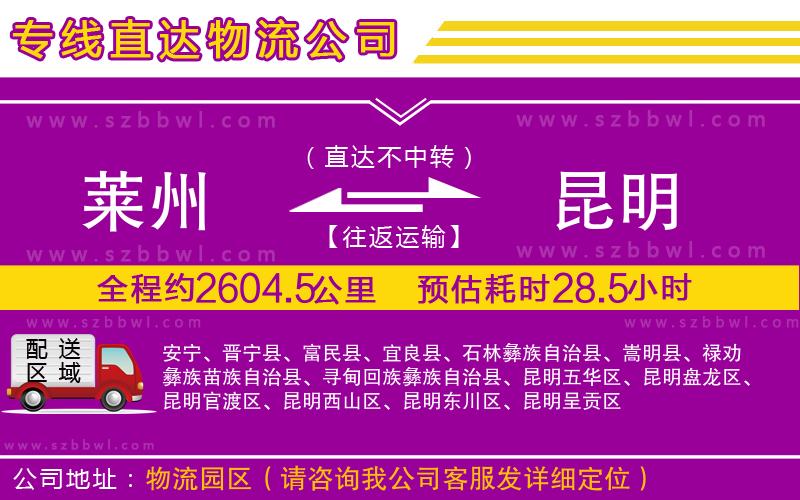 萊州到昆明物流公司