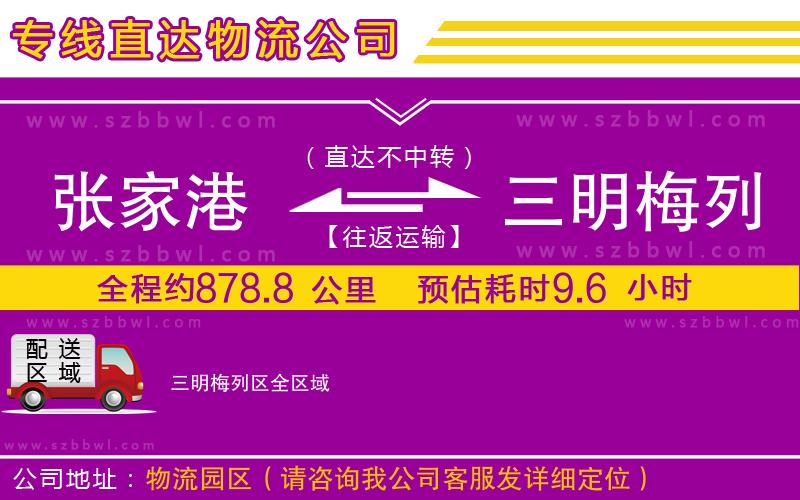 張家港到三明梅列區(qū)貨運專線