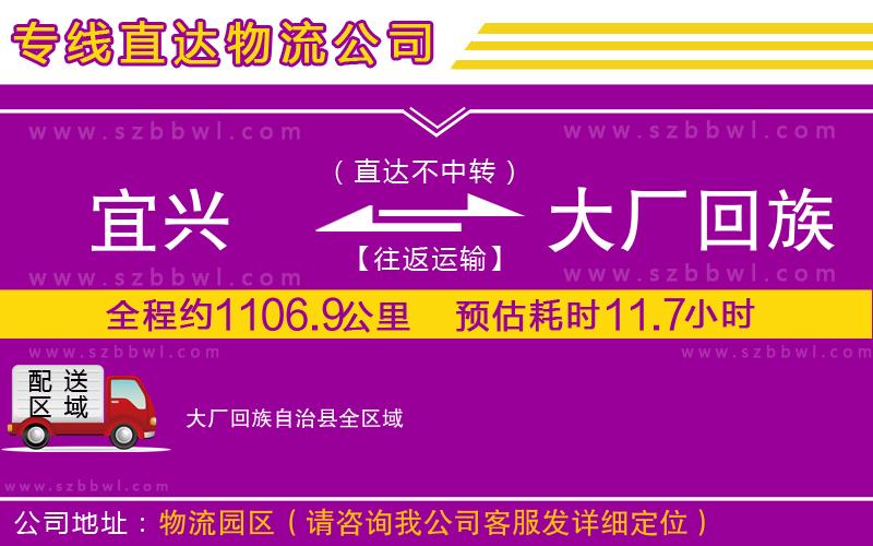 宜興到大廠回族自治縣物流公司