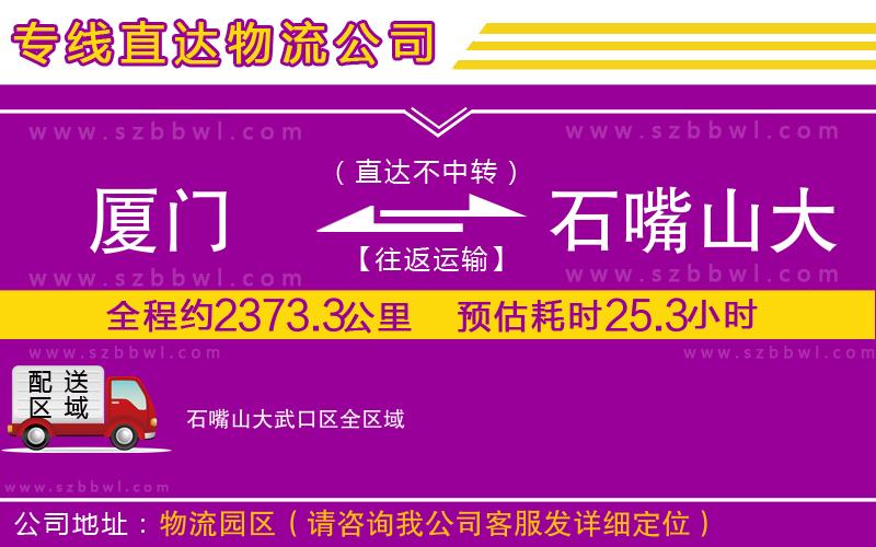 廈門到石嘴山大武口區(qū)物流專線