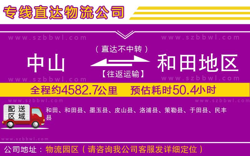 中山到和田地區(qū)貨運專線