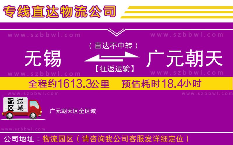 無(wú)錫到廣元朝天區(qū)物流公司