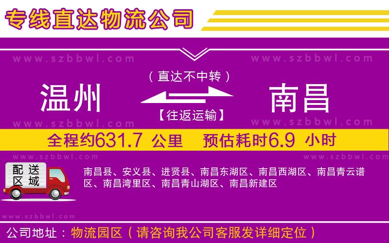 溫州到南昌貨運(yùn)專線