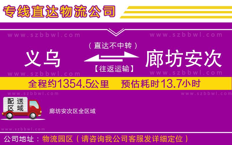 義烏到廊坊安次區(qū)貨運專線