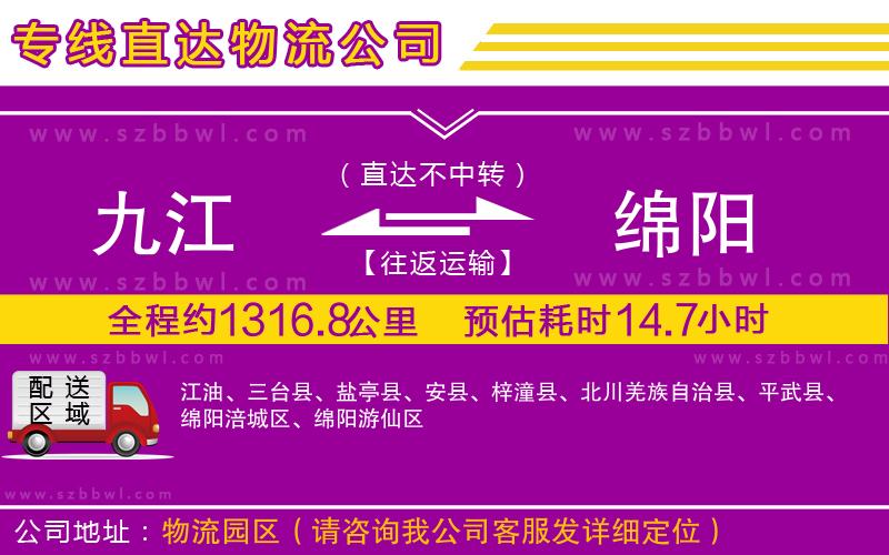 九江到綿陽貨運專線