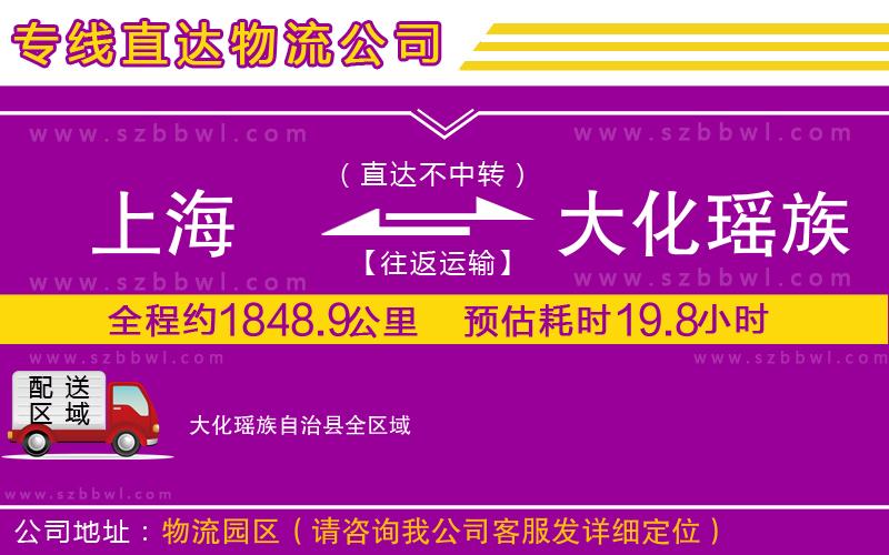 上海到大化瑤族自治縣貨運專線