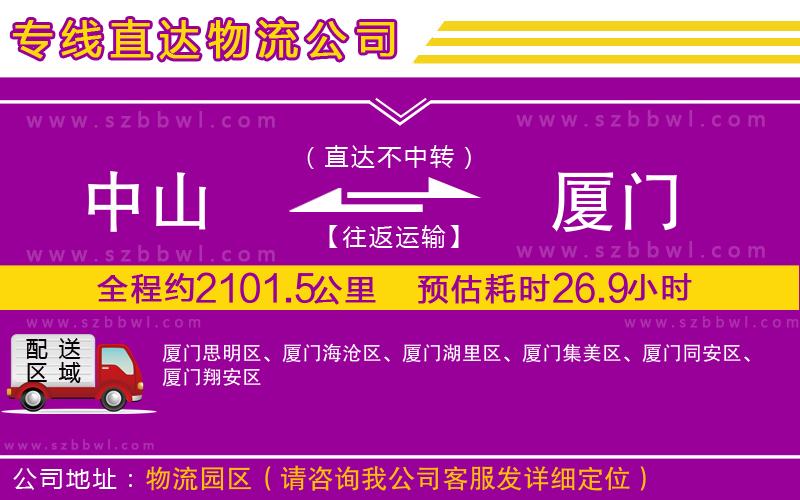 中山到廈門貨運(yùn)專線