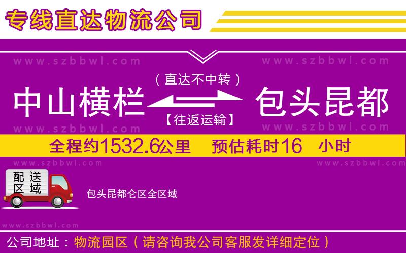中山橫欄到包頭昆都侖區(qū)物流專線