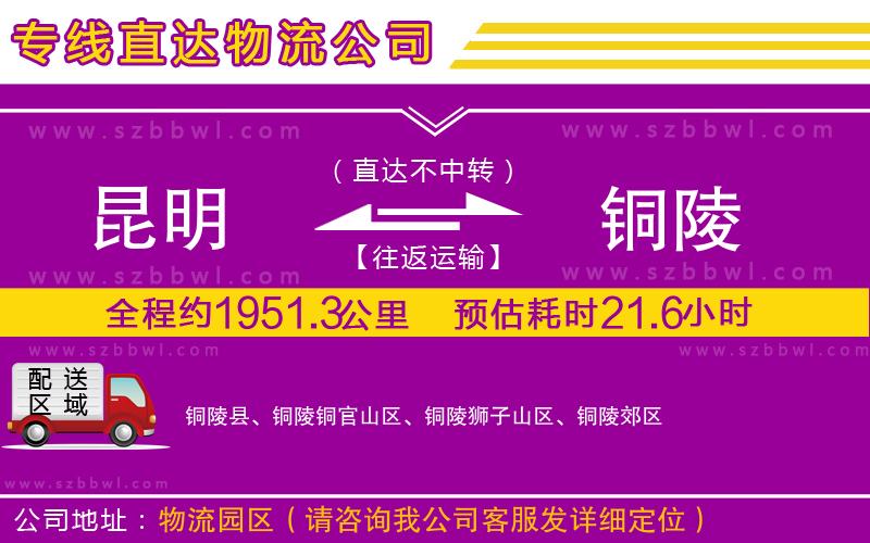 昆明到銅陵物流專線