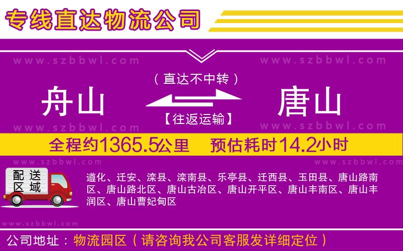 舟山到唐山貨運專線