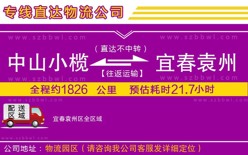 中山小欖到宜春袁州區(qū)物流專線