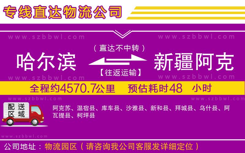 哈爾濱到新疆阿克蘇地區(qū)貨運(yùn)專線