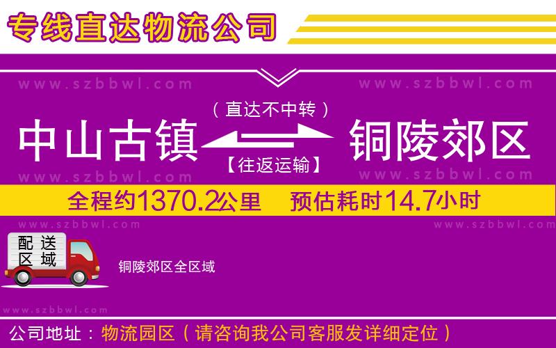 中山古鎮(zhèn)到銅陵郊區(qū)物流專(zhuān)線(xiàn)