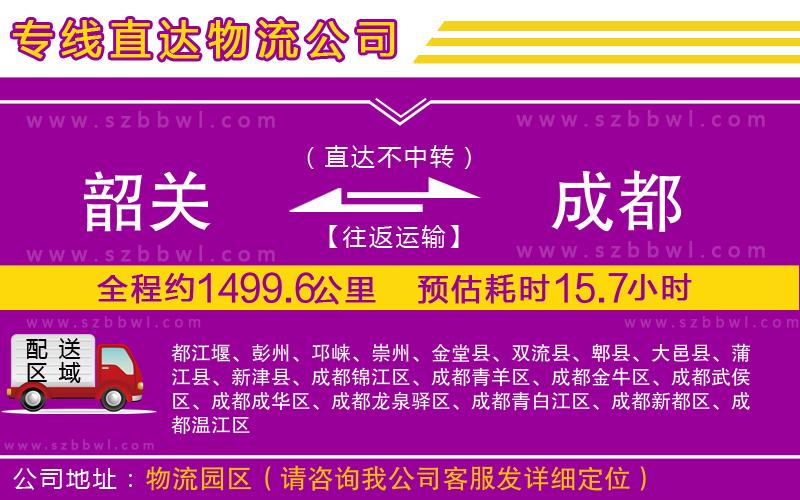 韶關(guān)到成都貨運專線