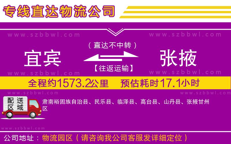 宜賓到張掖貨運專線