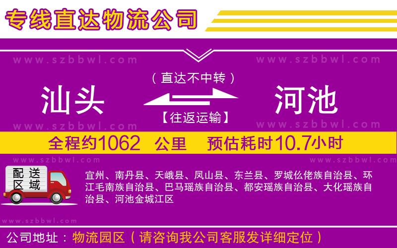 汕頭到河池物流專線