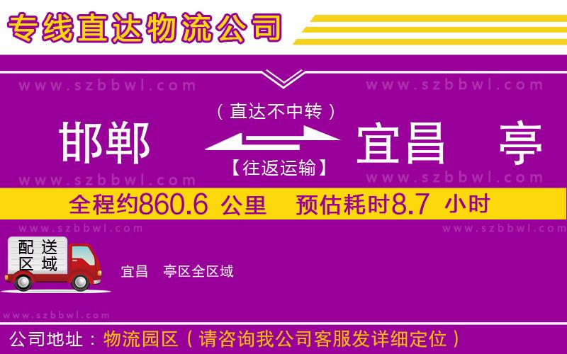 邯鄲到宜昌猇亭區(qū)物流專線