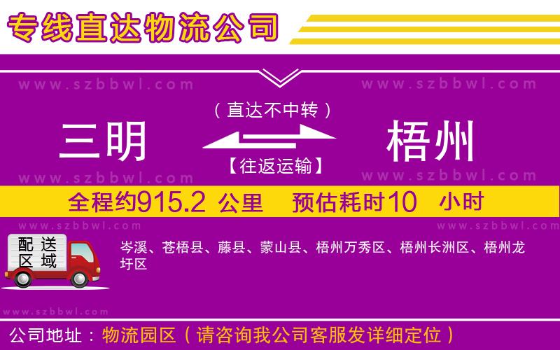 三明到梧州貨運(yùn)專線