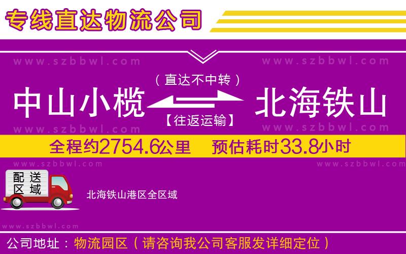 中山小欖到北海鐵山港區(qū)物流專線
